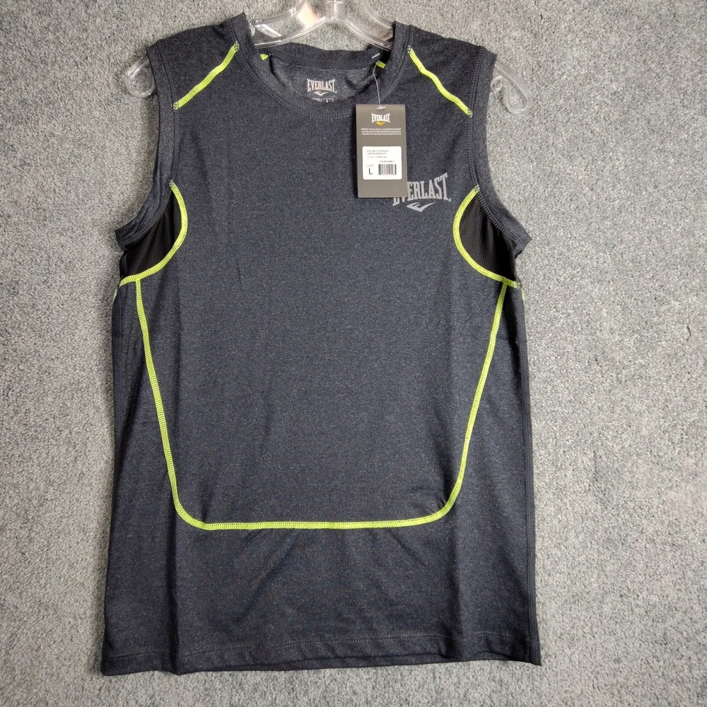 Everlast Compression Tank Top Sleeveless Athletic Training Gym Charcoal L